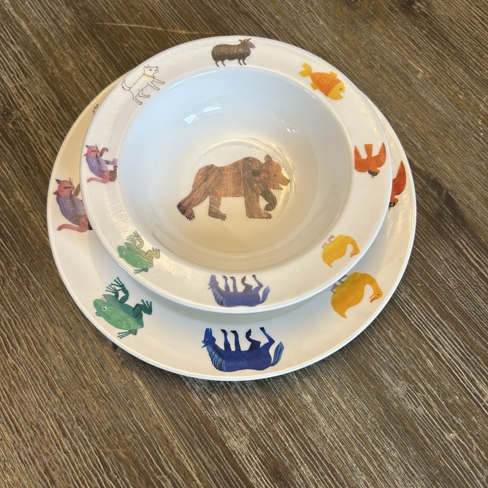 Brown Bear, Brown Bear What Do You See? Child Plate & Bowl Set Lunt ERIC CARL